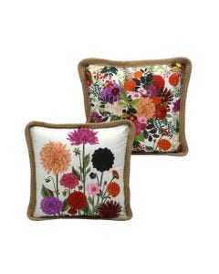 Cojín Blanco Estampado De Flores 45X45Cm