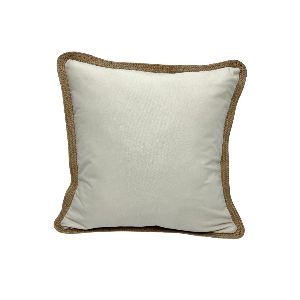 Cojín Blanco Borde Tejido 45x45cm