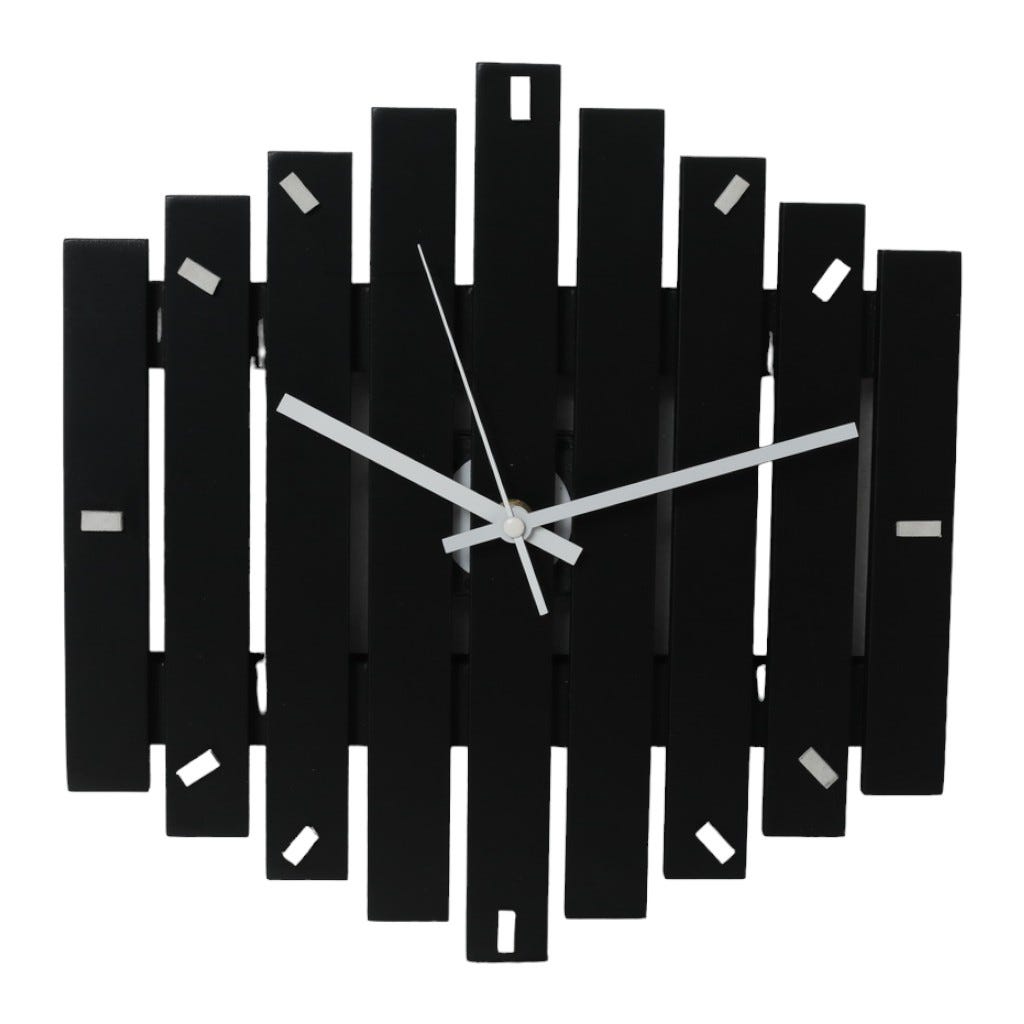 Reloj Negro De Pared 30x3x31cm