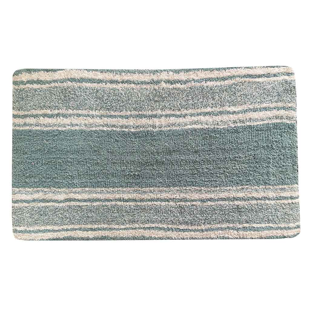 Alfombra De Baño Con Detalles Turquesa 50X80Cm