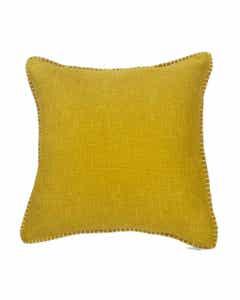 Cojín Amarillo Borde Diseño Cocido 45X45Cm