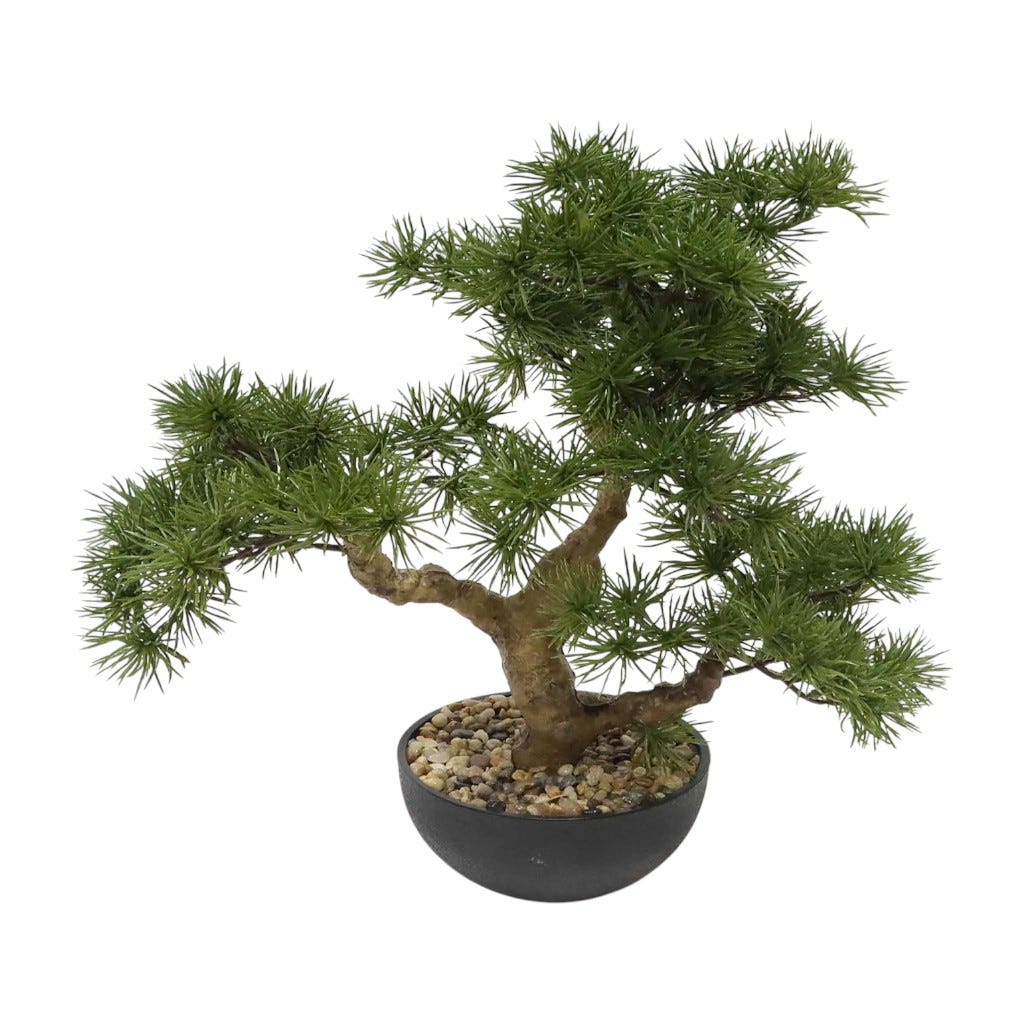 Planta Artificial Pino Bonsai En Pote 43cm