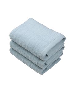 Toalla de mano azul sencilla con costura a rayas