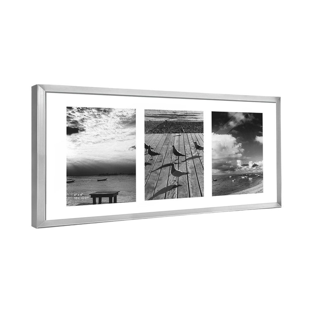 Portarretrato De Pared Plateado 4X6" 41X29X3Cm