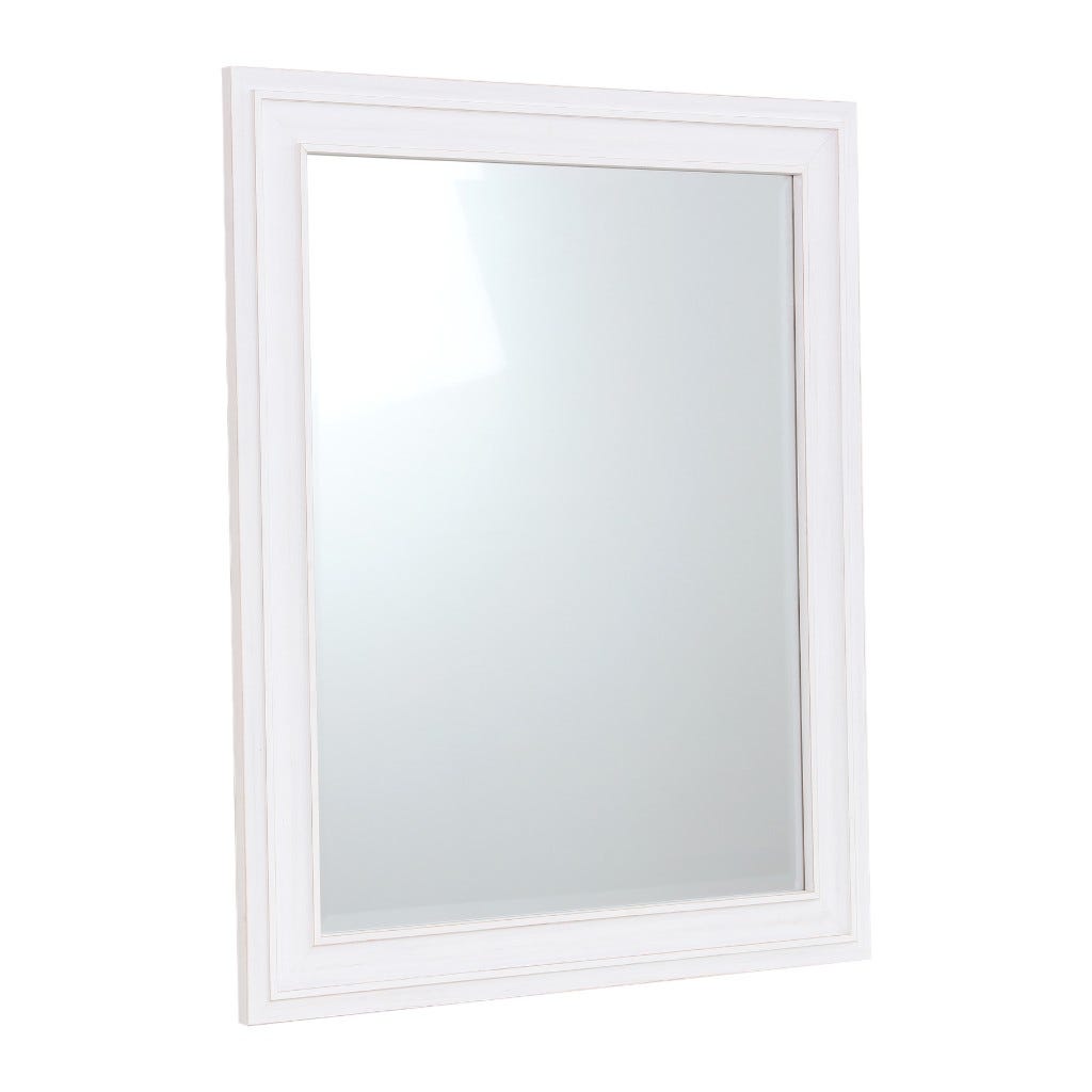 Espejo De Pared Con Marco De Madera Blanco 84x69x2cm