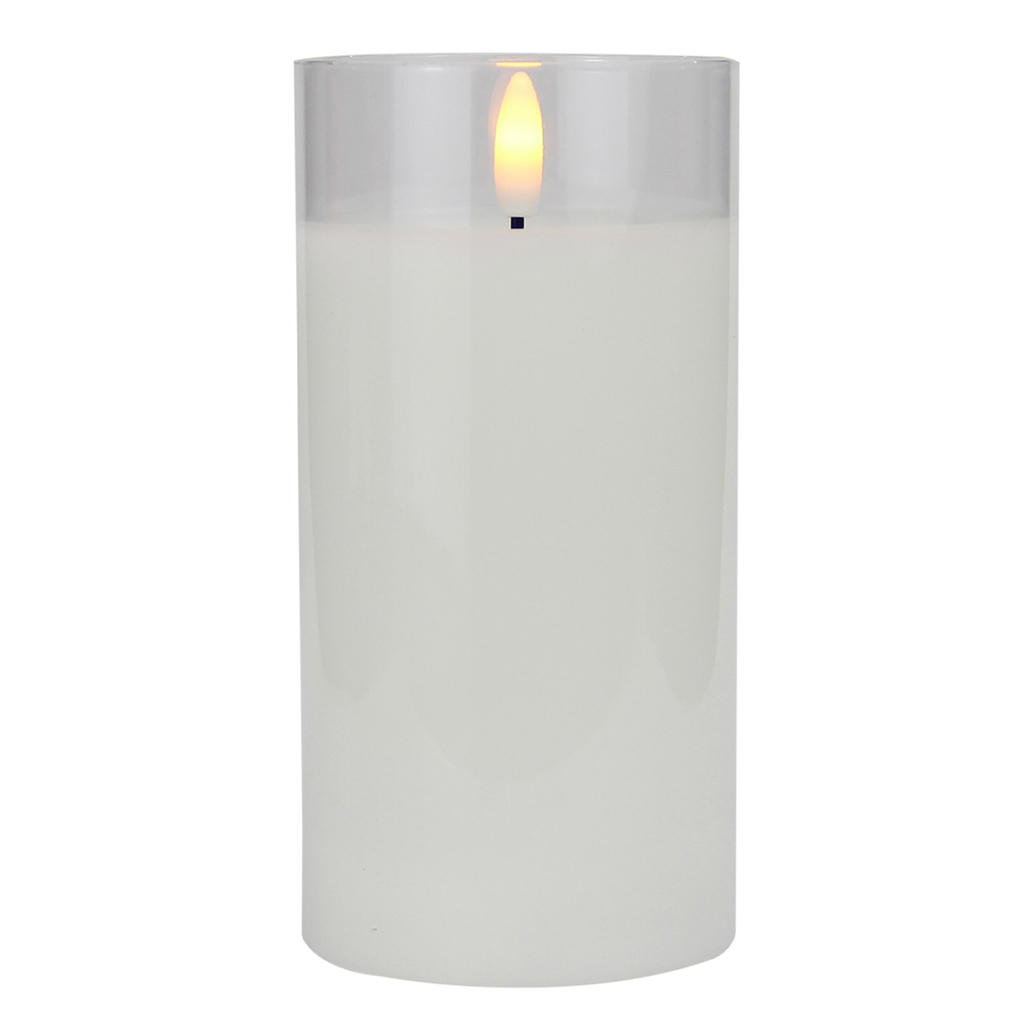 Vela De Led Base De Vidrio 7.5X15Cm