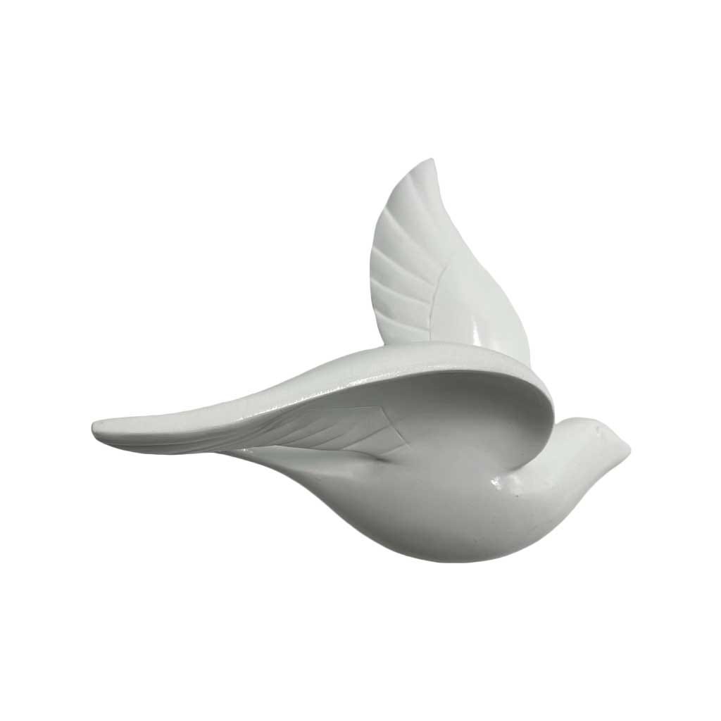 Figura Decorativa De Pájaro Blanco 16X9X15Cm