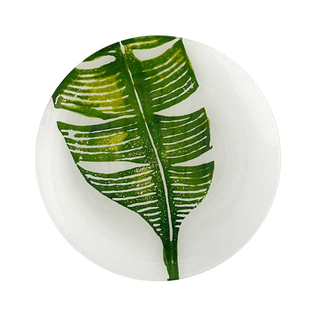 Plato De Ensalada Estampado De Hoja 20cm