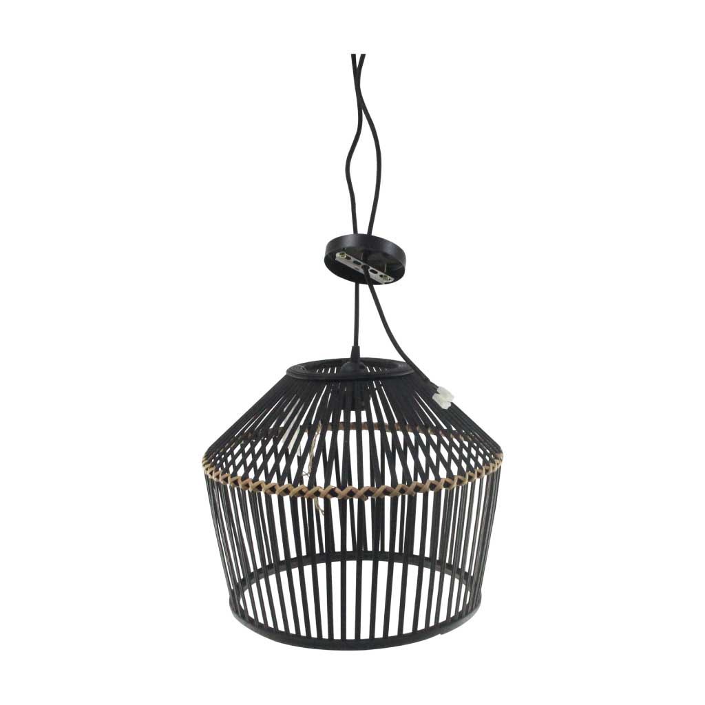 Lámpara Decorativa Negra de Bamboo 