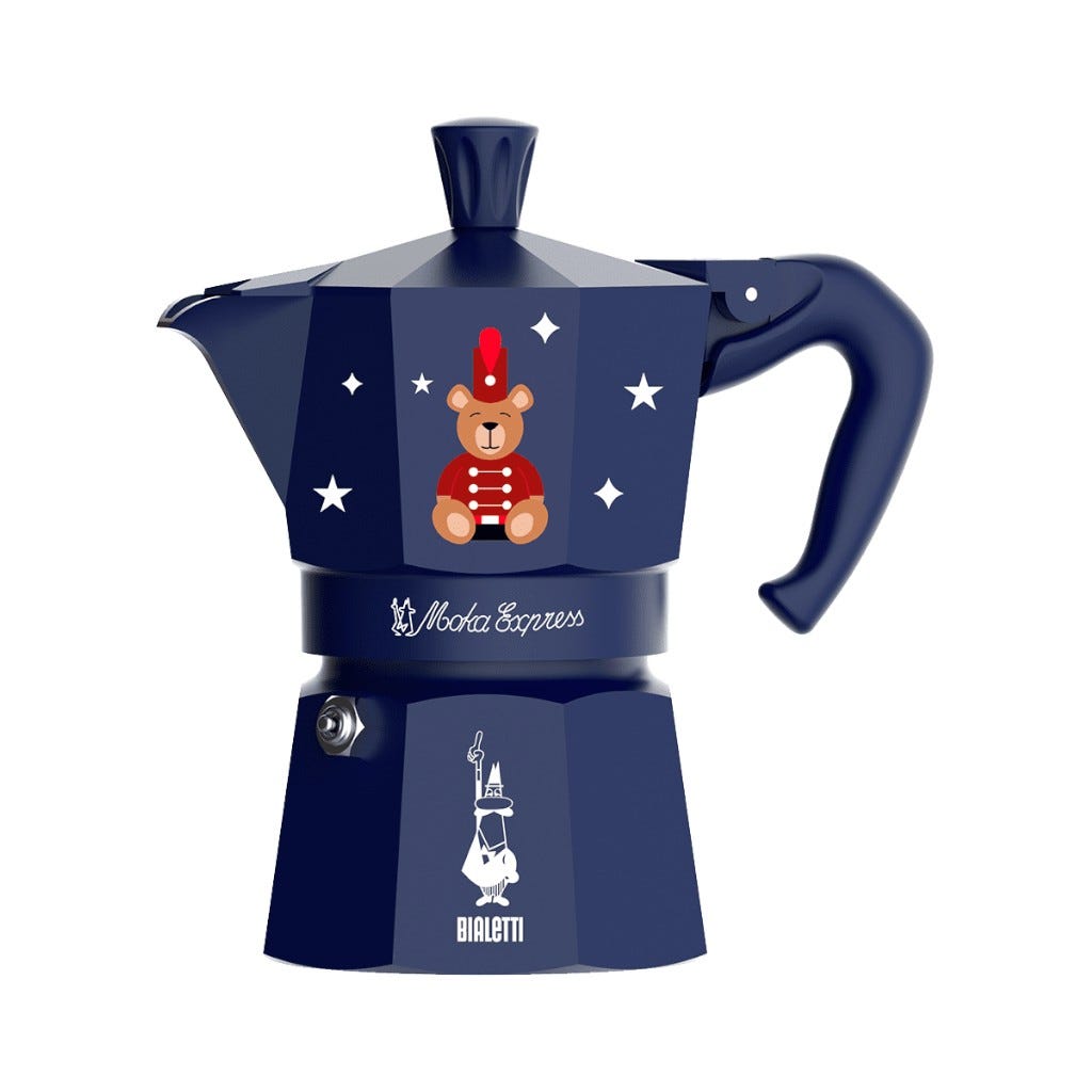 Cafetera Azul Navy Estampado De Oso 3 Tzas