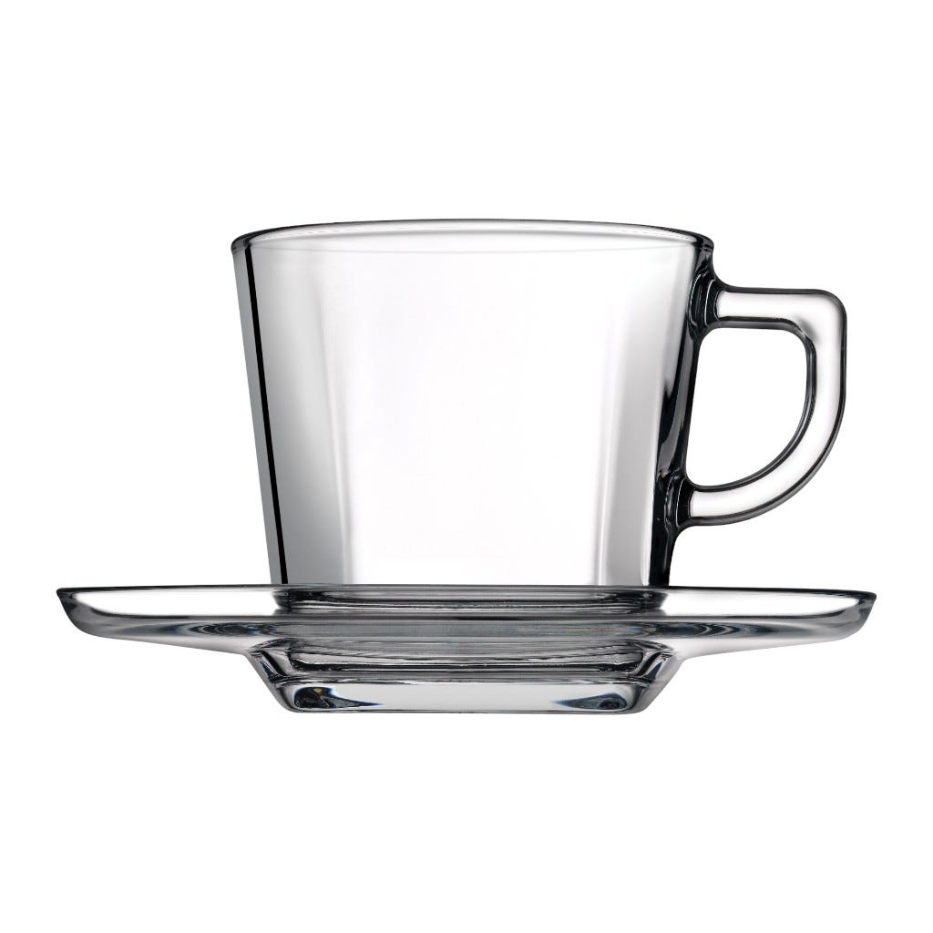 Set 6Pzs De Taza Con Platito 215Ml Carre Pasabahce