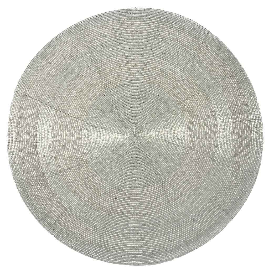 Individual navideño redondo plateado 35cm