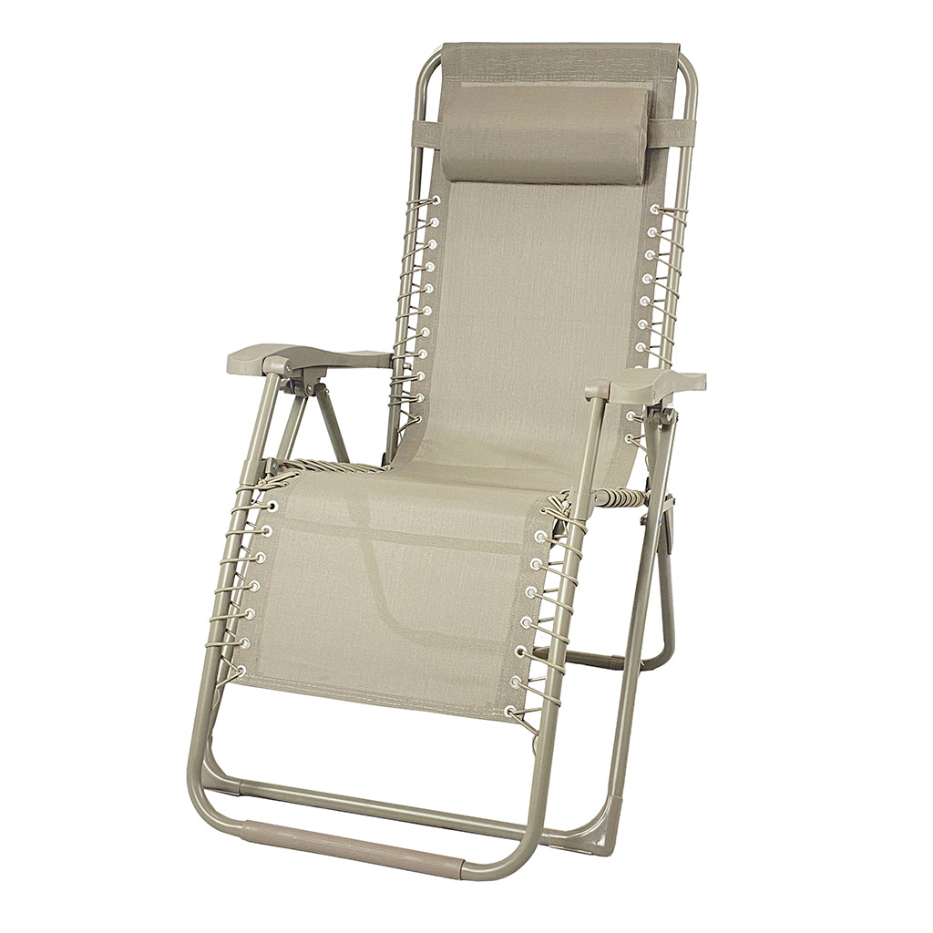 Silla De Metal Reclinable Gris Pardo Recyl 86X65X112Cm