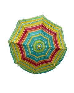 Sombrilla Puca Franjas Verdes Y Rojas Con Poste Blanco 180CM