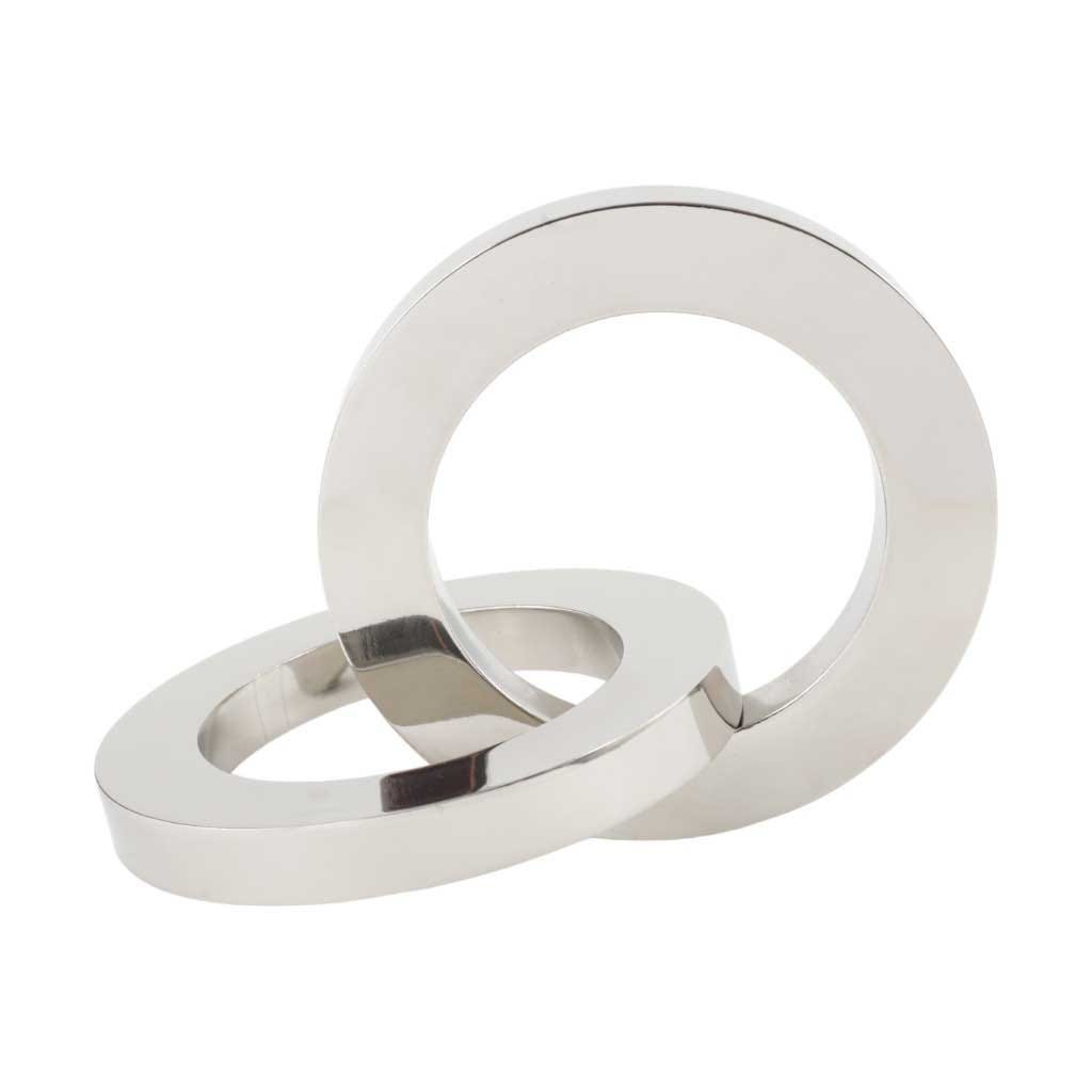 Figura Decorativa De Anillos Plateados 21X15.5X15.5Cm