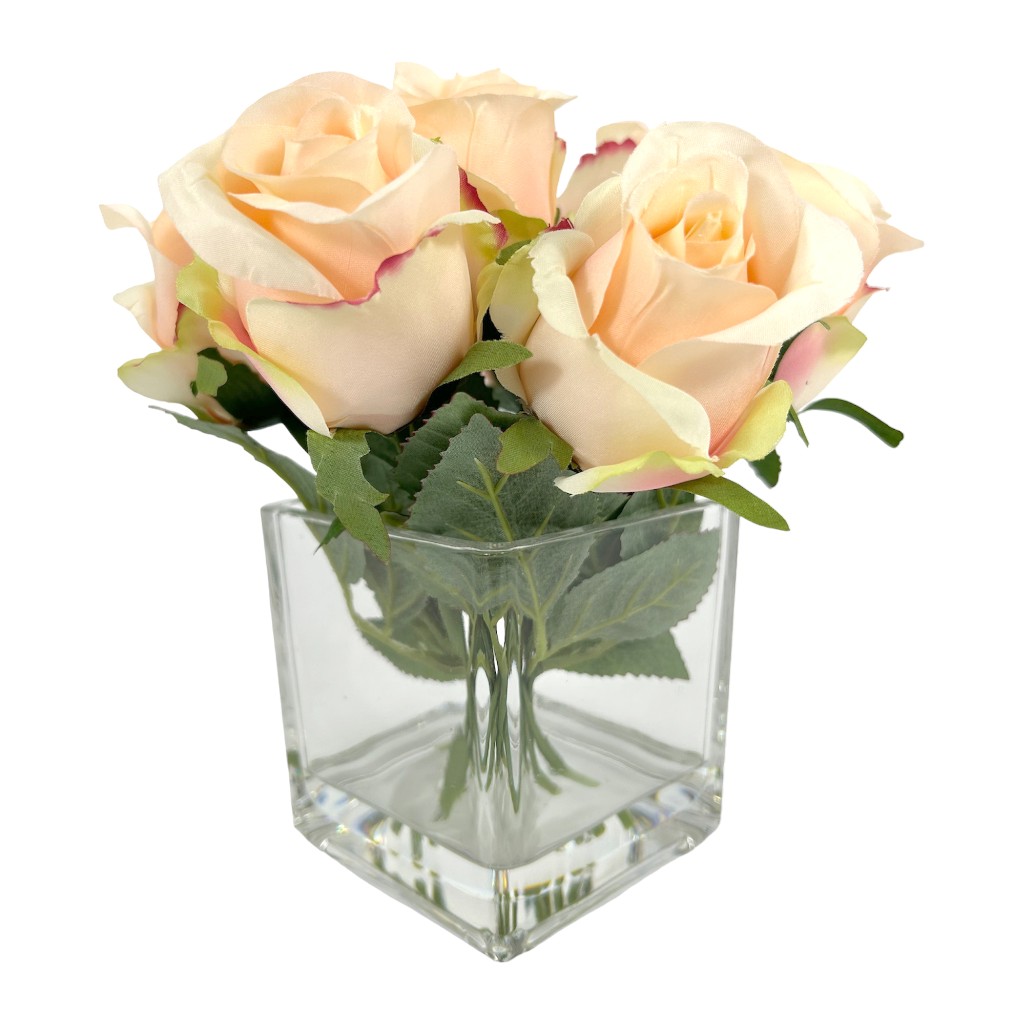 Buque De Rosas Artificial En Jarrón 20cm