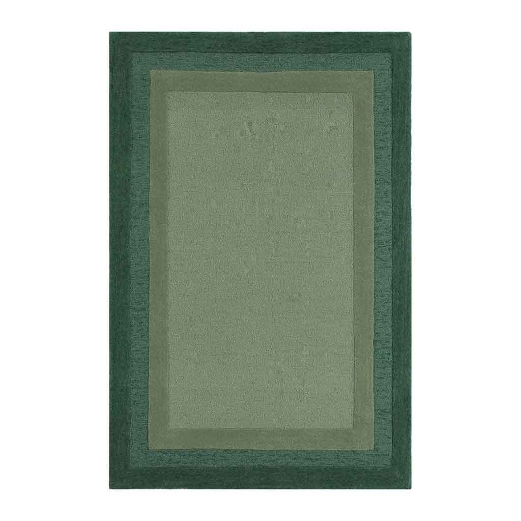 Alfombra De Lana Color Verde Oscuro 150x210cm