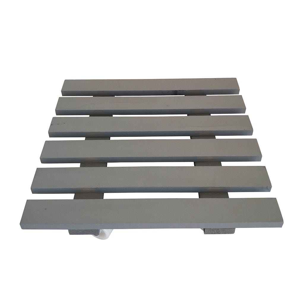 Base para plantas rectangular gris con ruedas