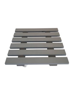 Base para plantas rectangular gris con ruedas