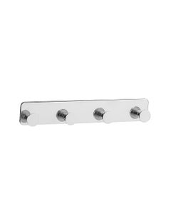 Perchero de pared plateado con cuatro ganchos