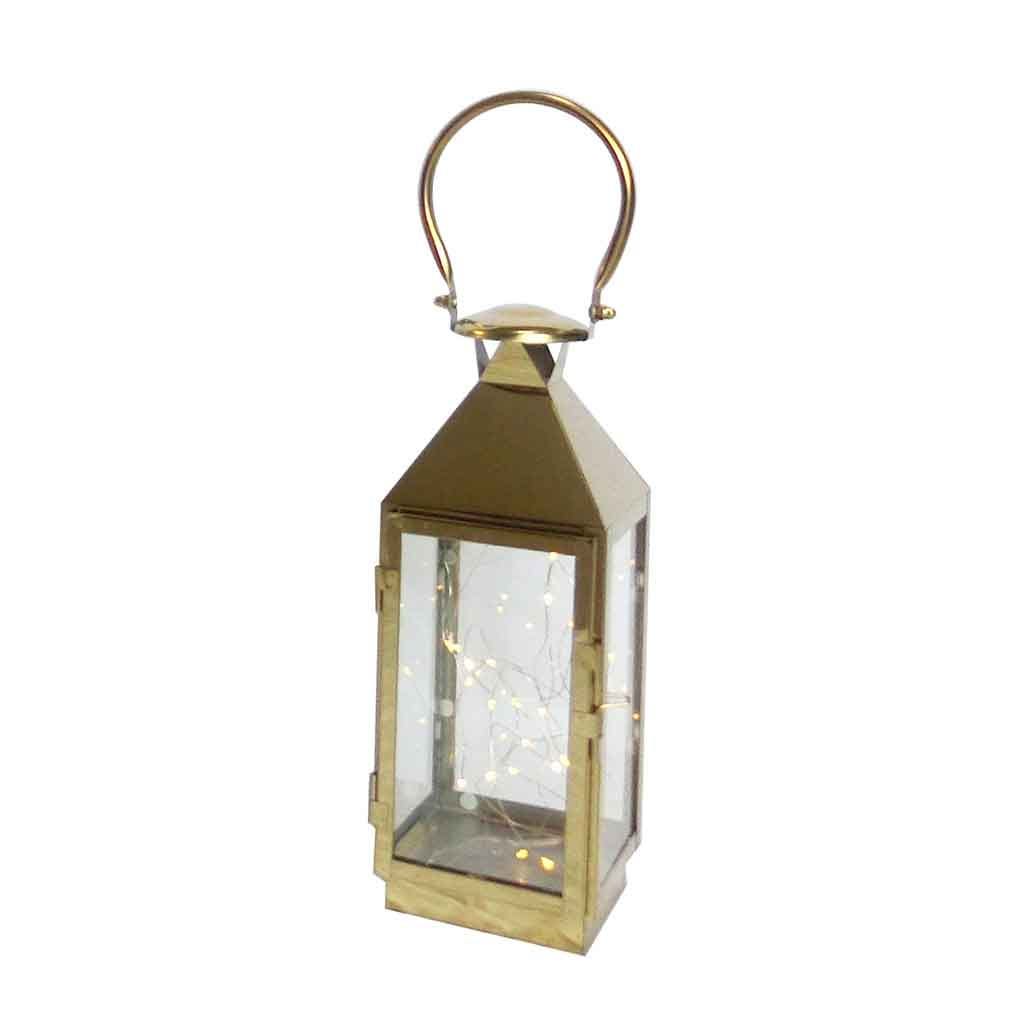 Farol Decorativo Dorado 13X12X35Cm