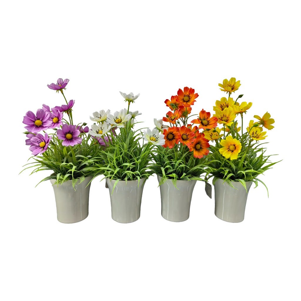 Flores Artificiales En Maceta 26Cm