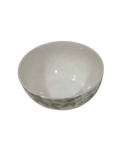 Bowl Blanco Estampado De Hojas 12cm