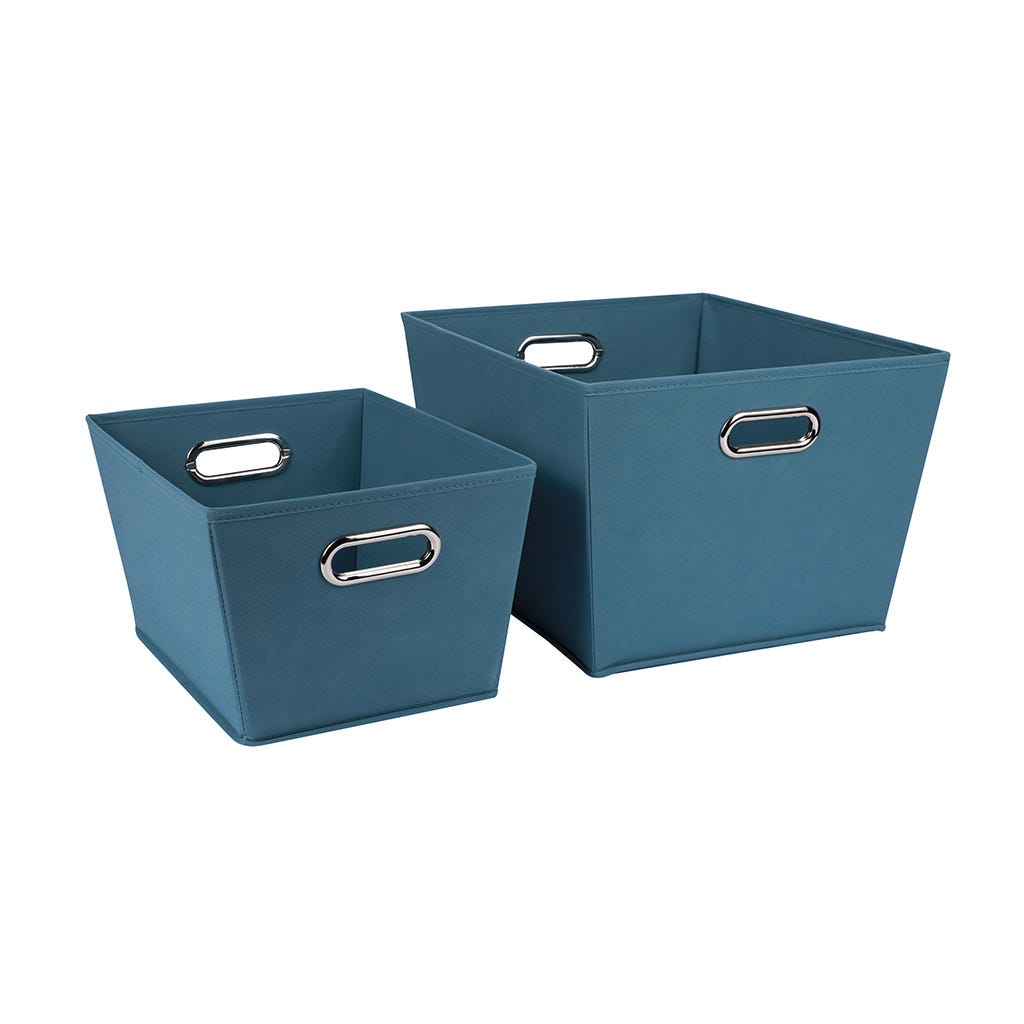 Caja De Almacenamiento Azul Con Asas 33X25X19Cm