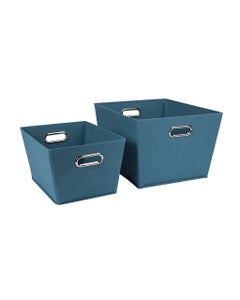 Caja De Almacenamiento Azul Con Asas 33X25X19Cm