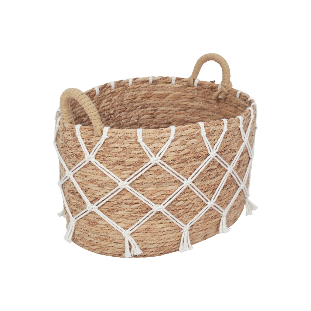 Cesta De Mimbre Con Nudos 40X33X25Cm