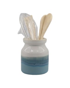 Soporte Con Utensilios De 5Pzs Azul 11Cm