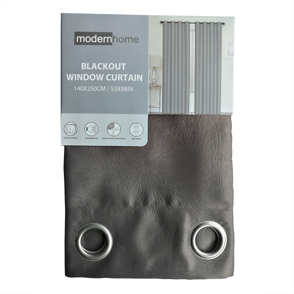 Cortina Blackout café de poliéster sencillo