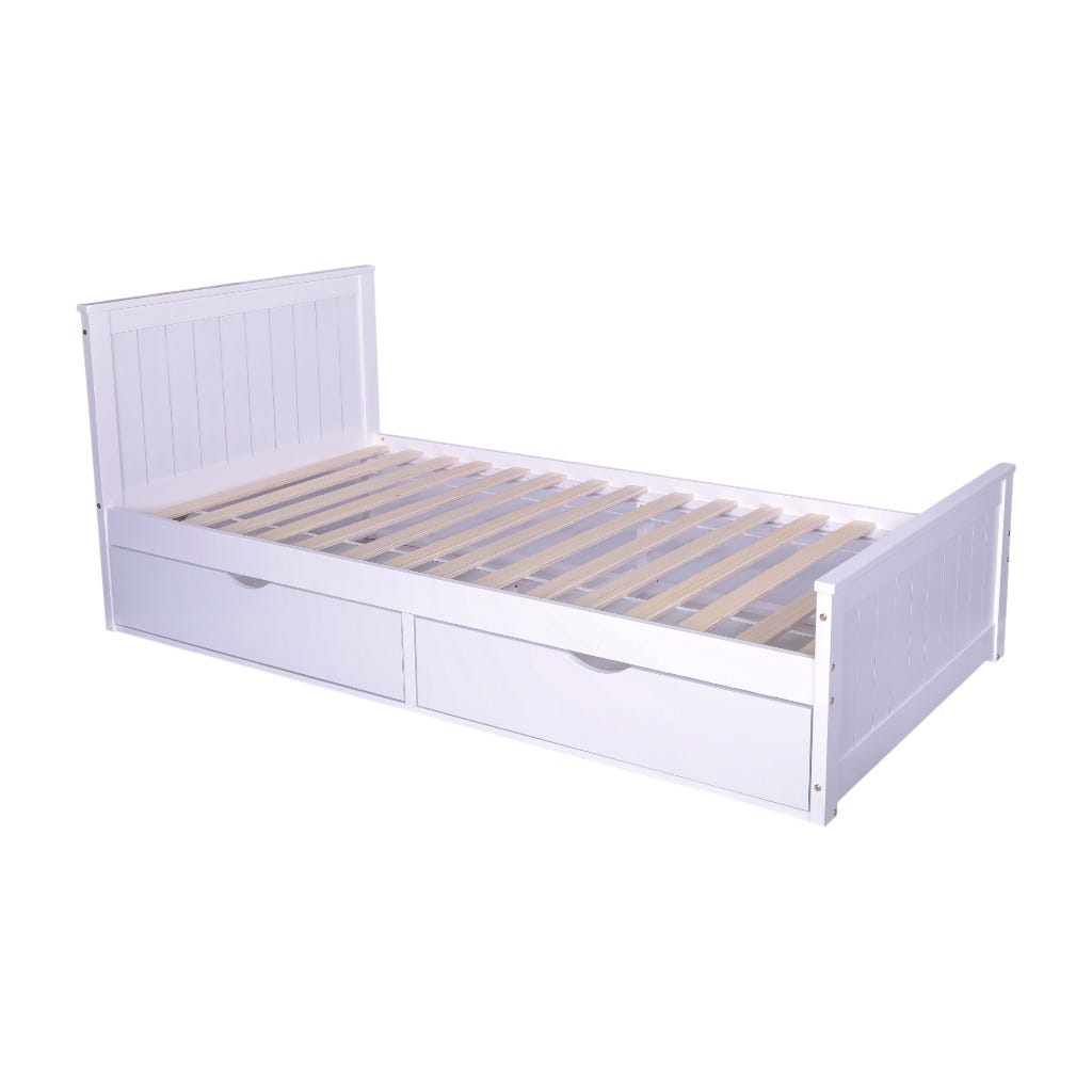 Base De Cama Individual Liara Blanca 196X105X82Cm