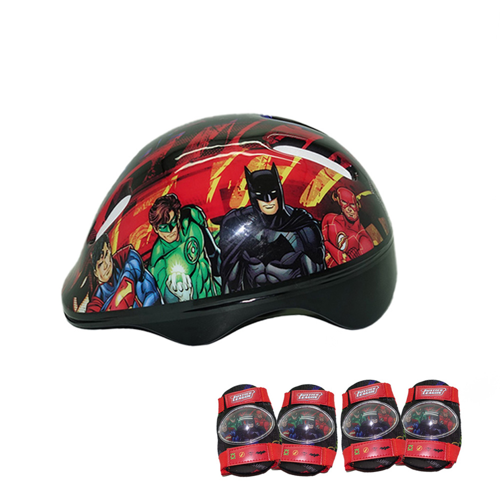 Casco y Protectores Batman con 5 Piezas