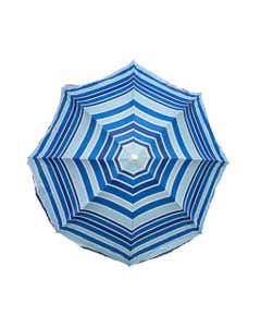 Sombrilla Azul De Franjas Con Poste Blanco Puca 180CM