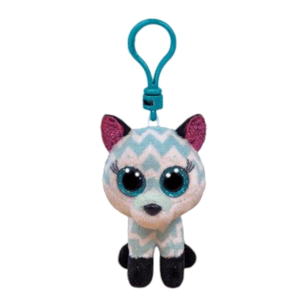 Ty Beanie Boos Atlas Lobo Aqua Con Clip
