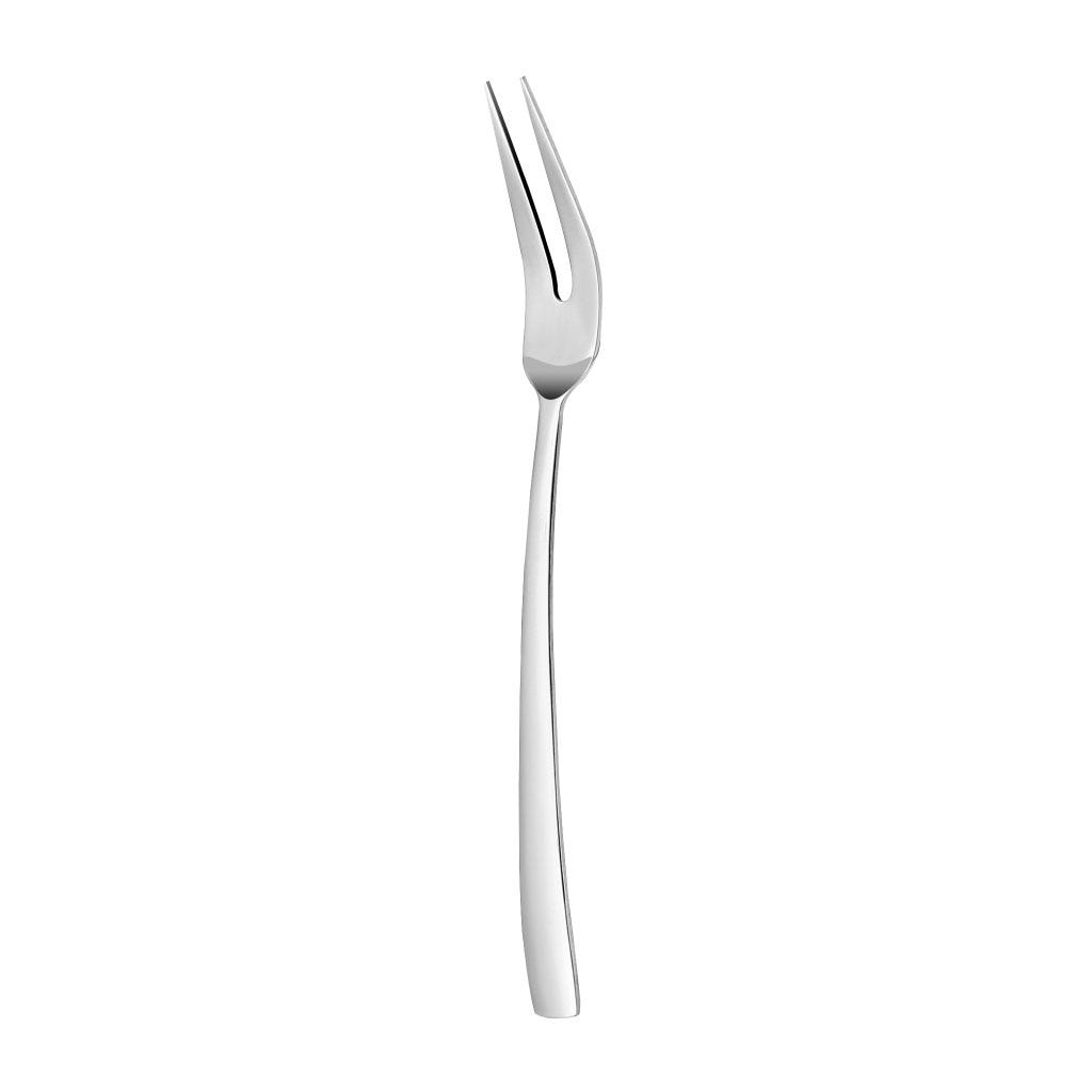 Tenedor para servir plateada con dos puntas