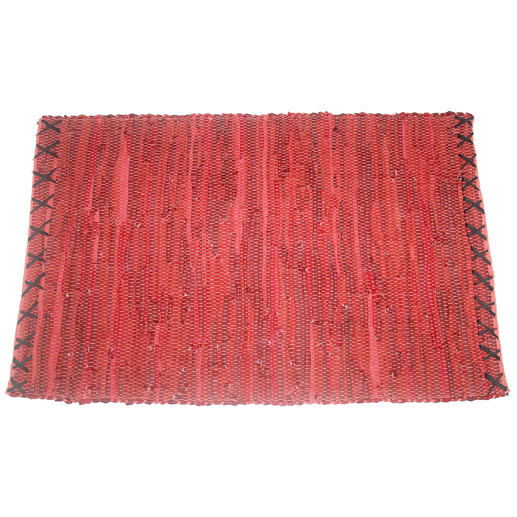 ALFOMBRA DE CUERO ROJO 90X60CM