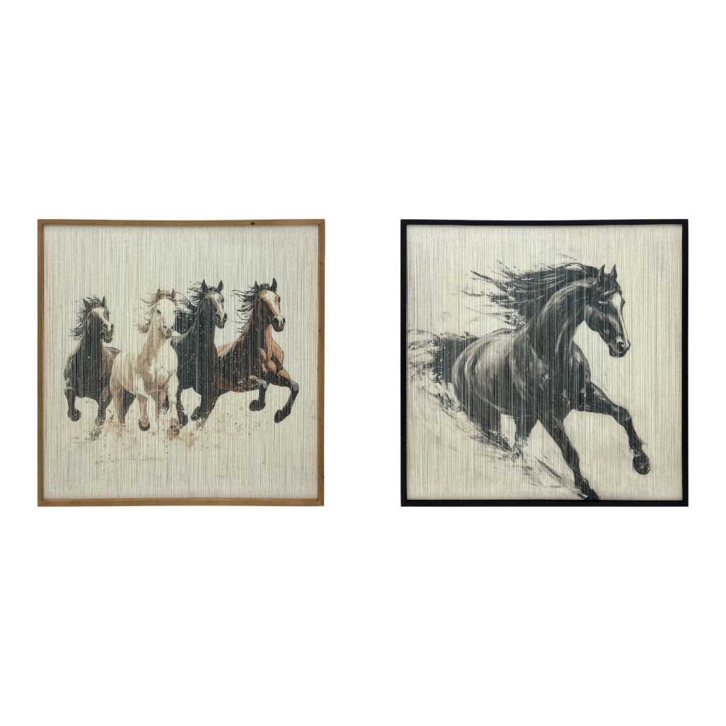 Cuadro De Caballos Surtido 80x80x0cm