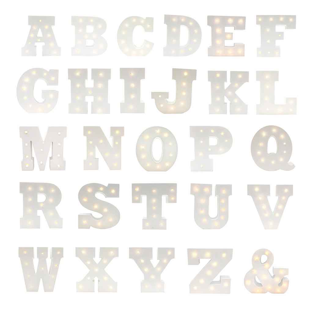 Letras Decorativas Con Luces Led Surtidas 15Cm