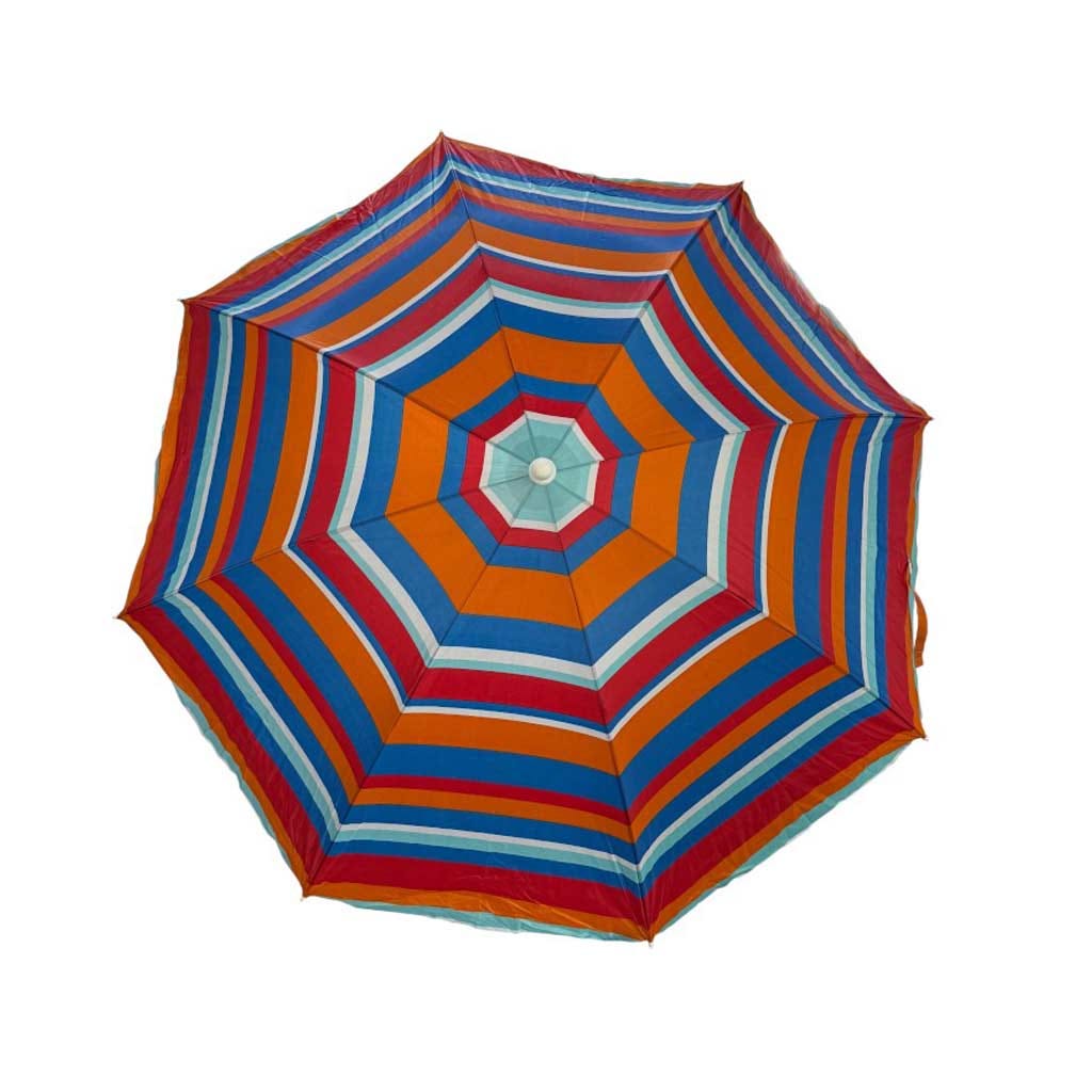 Sombrilla Puca De Franjas Con Poste Blanco 180CM