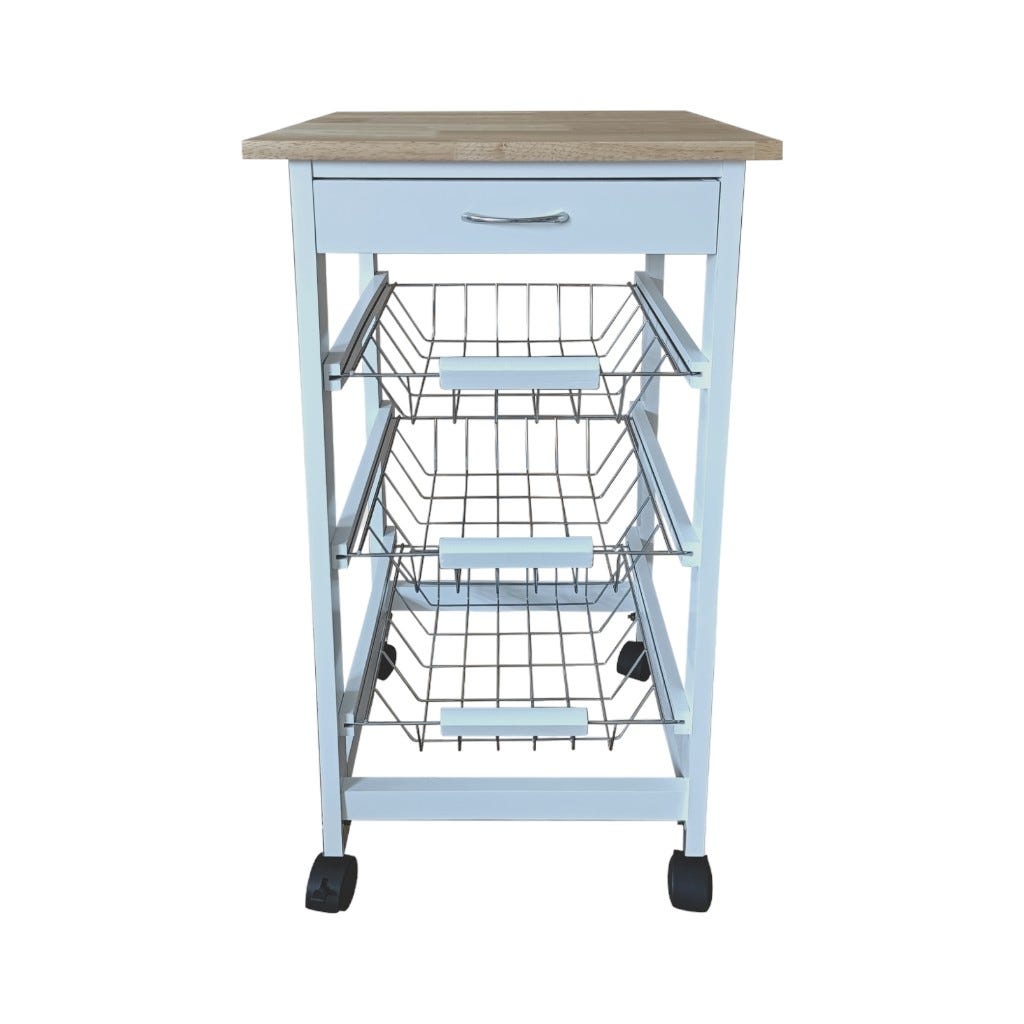 Carrito De Cocina Blanco 37X37X76Cm