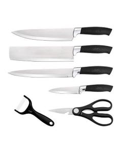 Set De Cuchillos Y Utensilios Negro 6 Pcs