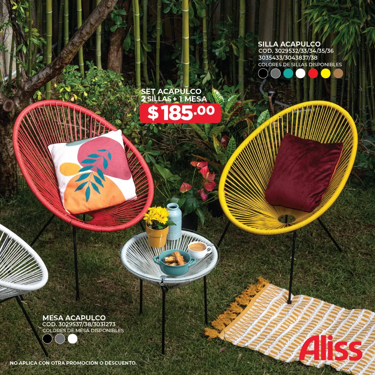 Oferta especial - set de sillas y mesa para exterior Acapulco
